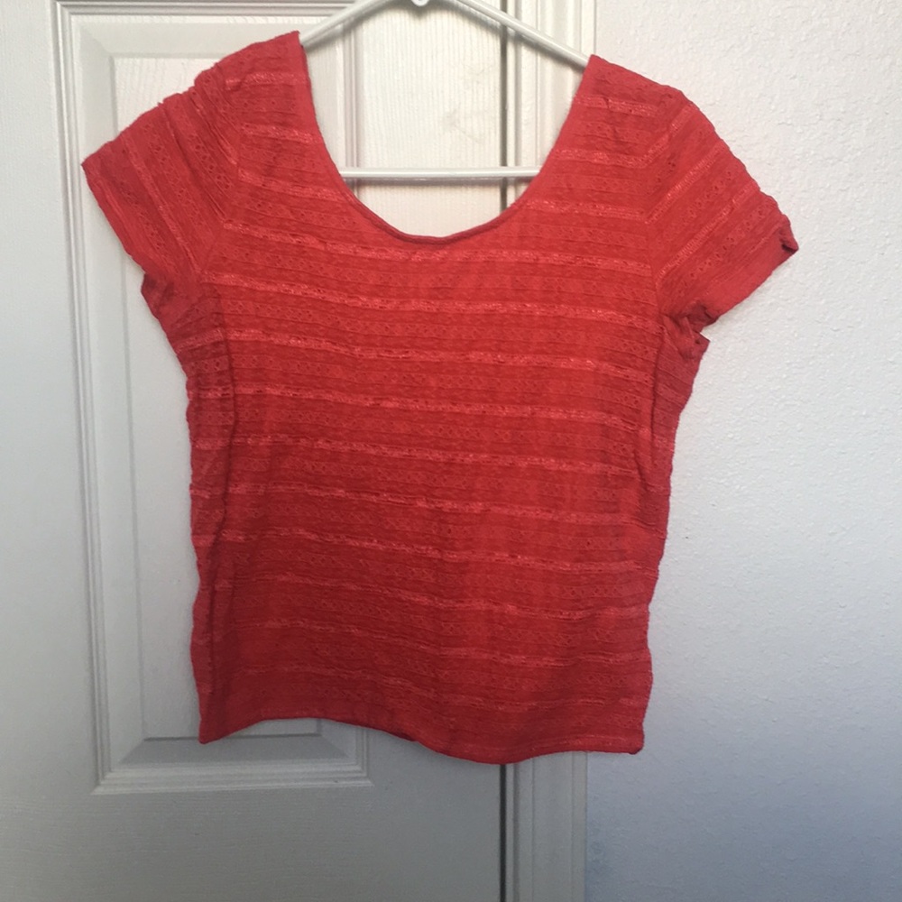 Red lacy crop top
